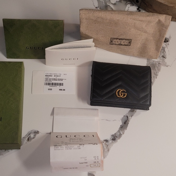 GUCCI Marmont Leather Card Case Wallet - Picture 4 of 14